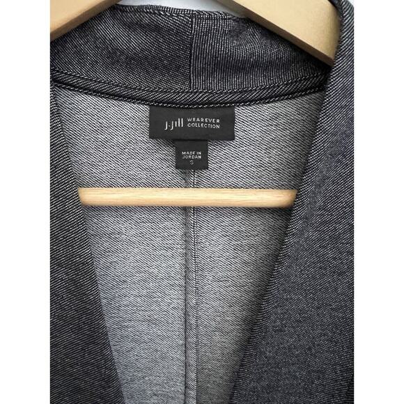 J. Jill Wearever Collection Gray Knit Blazer Sz Small Stretch 1 Button Jacket - Picture 4 of 10